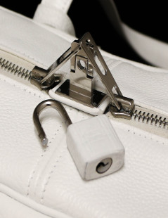  HERMES Victoria bag, white baby bull leather