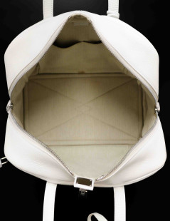  HERMES Victoria bag, white baby bull leather