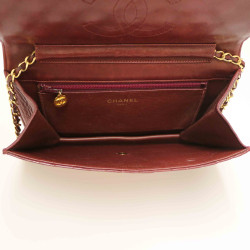 Sac pochette CHANEL vintage bordeaux