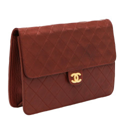 Sac pochette CHANEL vintage bordeaux