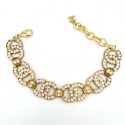 CHANEL CC gold and rhinestones bracelet