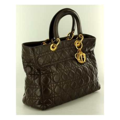 Sac Lady DIOR marron MM