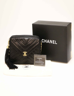 Camera CHANEL cuir noir 