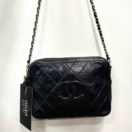 Sac Caméra CHANEL vintage noir