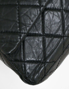 CHANEL Maxi 2.55 bag crumpled black calfskin leather