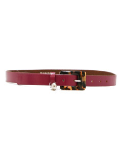 Ceinture fine PINKO cuir verni et boucle facon écaille