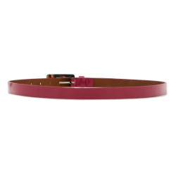 Ceinture fine PINKO cuir verni rose et boucle facon écaille