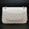 Jumbo CHANEL cuir grainé blanc