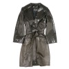 Trench T 42 CHANEL cuir verni et cuir noir