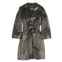 Trench T42 CHANEL cuir verni et cuir noir