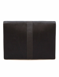 Pochette CHRISTIAN DIOR satin noir Vintage