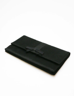 Pochette CHRISTIAN DIOR satin noir Vintage