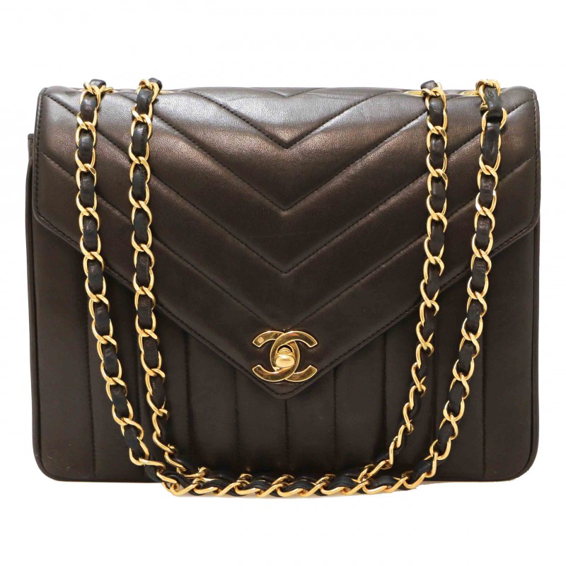 Buy PreOwned CHANEL Vintage Black Leather Classic Flap Bag