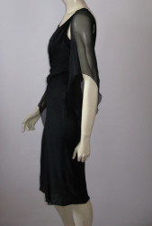 robe Chanel en soie noire T38