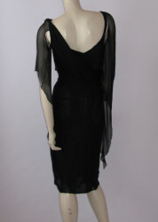 robe Chanel en soie noire T38