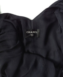 robe CHANEL en soie bleu nuit T38