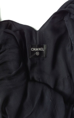 robe Chanel en soie noire T38