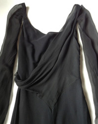 robe Chanel en soie noire T38