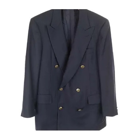 Veste HERMES bleu nuit col en velours noir