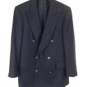 Veste HERMES bleu nuit col en velours noir