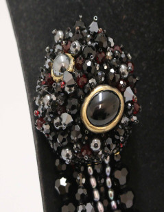 CHANEL mutirow pearls and stones Chatelaine brooch