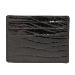 Porte cartes de credit crocodile noir