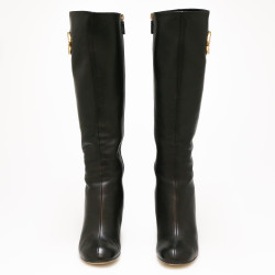 Bottes GUCCI T 36.5 cuir d'agneau souple noir