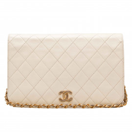 Sac vintage CHANEL cuir blanc