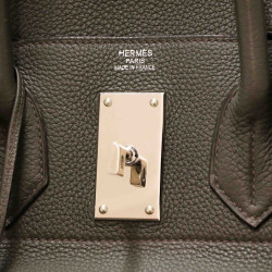 HERMES HAC Haut à courroies  green Togo leather