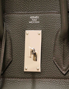 HERMES HAC Haut à courroies  green Togo leather