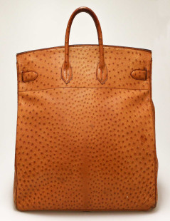 Hermes HAC 50 cognac ostrich leather