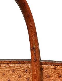 Hermes HAC 50 cognac ostrich leather