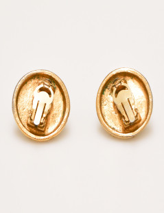 CHANEL vintage gilded clip-on earrings