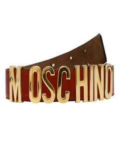 MOSCHINO red leather belt