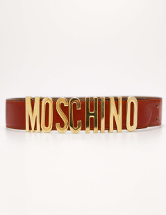 MOSCHINO red leather belt