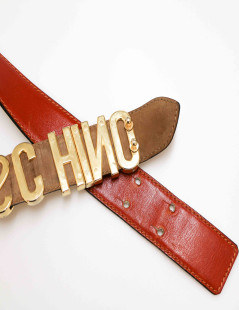 MOSCHINO red leather belt