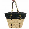 Mini sac seau CHANEL toile et cuir 