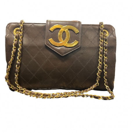 Sac CHANEL marron gros CC