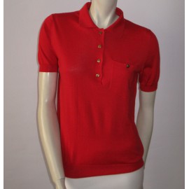 LOUIS VUITTON red cashmere Polo