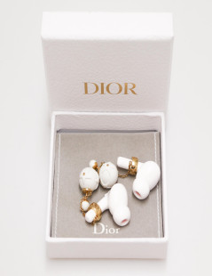 DIOR white Airpods Tribales earrings