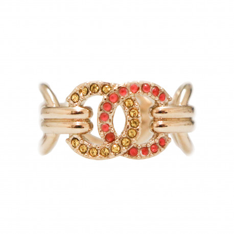 Bague CHANEL strass multicolores