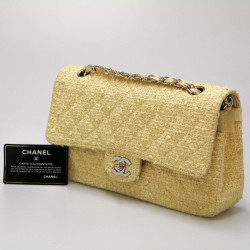 Sac CHANEL tweed jaune