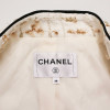 Veste CHANEL blanc et doré gansé de noir