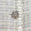 Veste CHANEL tweed vert et gris T38