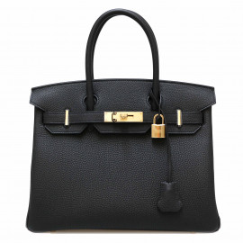 Birkin 30 HERMES togo noir doré