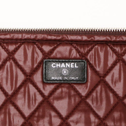 Pochette CHANEL toile matelassée noire