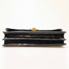 HERMES Ring bag black Porosus crocodile 