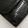 HERMES Ring bag black Porosus crocodile 