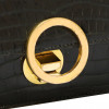 HERMES Ring bag black Porosus crocodile 