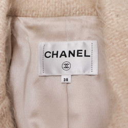 Manteau CHANEL t38 mohair rose pale